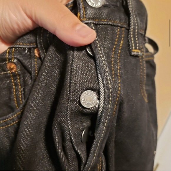 Levi's 501 Cropped Straight Leg Jeans Button Fly Size‎ 29 - Picture 3 of 6
